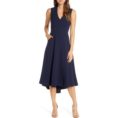 Eliza J High/low Fit & Flare Dress, Blue