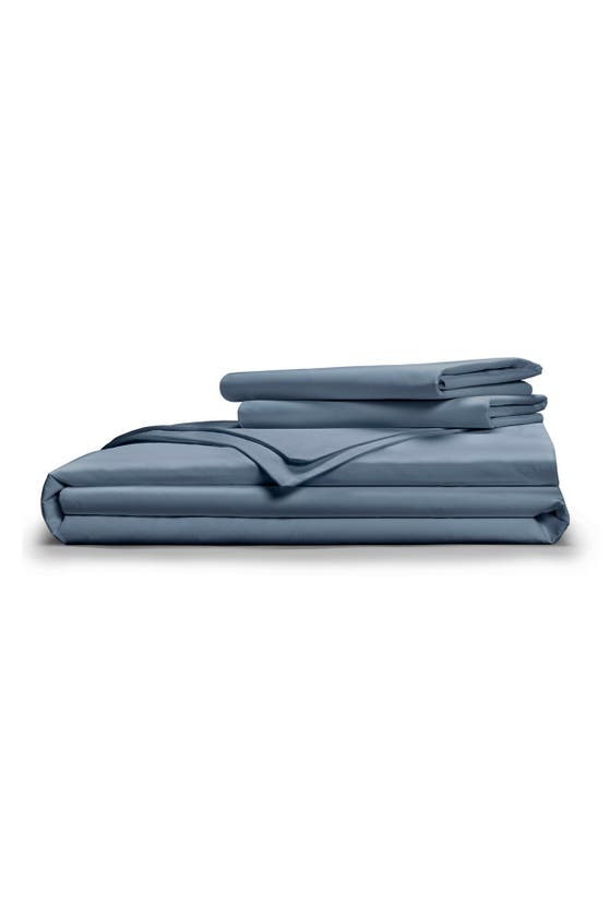 Pg Goods Classic Cool Crisp Cotton Duvet Set In Cadet Blue