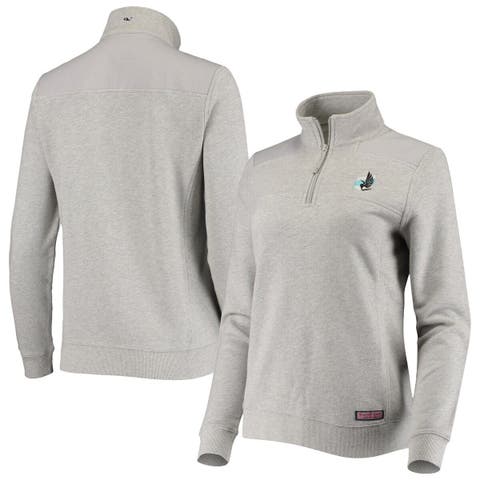 Women's Pittsburgh Steelers Vineyard Vines Heather Gray Shep Shirt  Quarter-Zip Sweatshirt