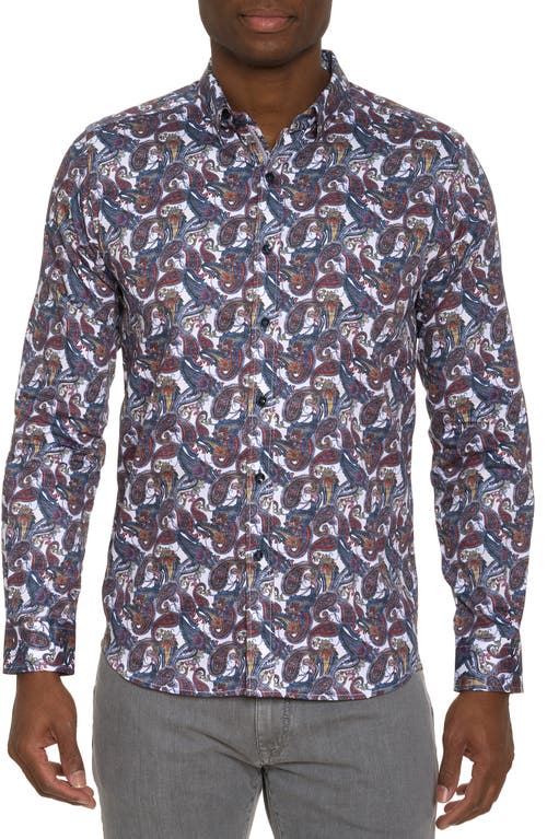 Robert Graham Sabir Print Button Down Shirt Blue Multi at Nordstrom,