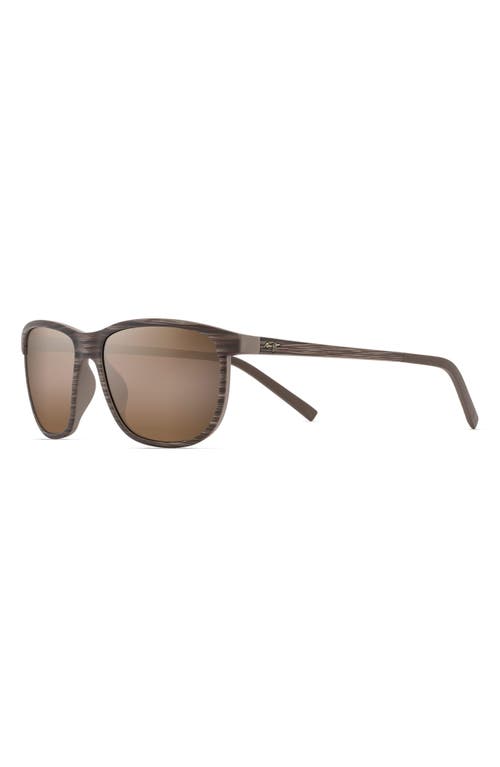 Shop Maui Jim Lele Kawa 58mm Polarized Square Sunglasses In Brown Stripe/hcl Bronze