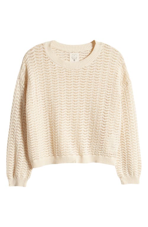 Shop Billabong Sunlit Open Stitch Sweater In White Cap