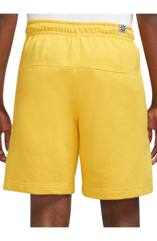 Shop Nike Revival Fleece Shorts In Vivid Sulfur/white