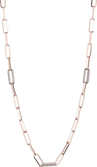 Rose gold Serpenti Viper Necklace White with 0.2 ct Mother of
