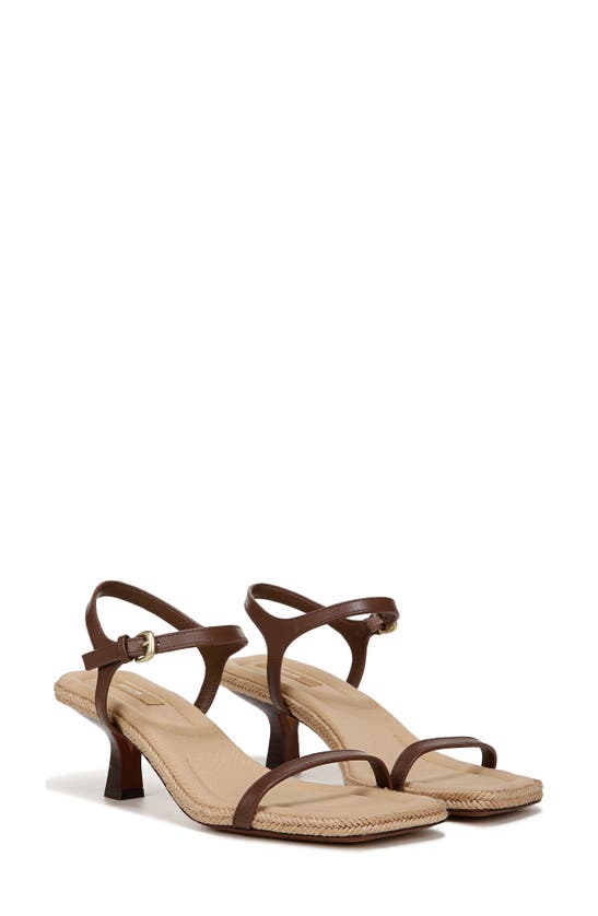 Shop Vince Coco Ankle Strap Espadrille Kitten Heel Sandal In Maple Wood