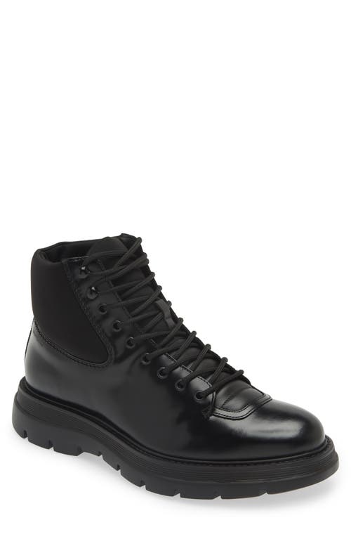 Stuart Weitzman Men's Adam Leather And Neoprene Combat Boots In Black