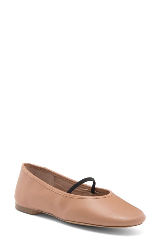 Shop Steve Madden Cordell Leather Ballet Flat In Tan Leather