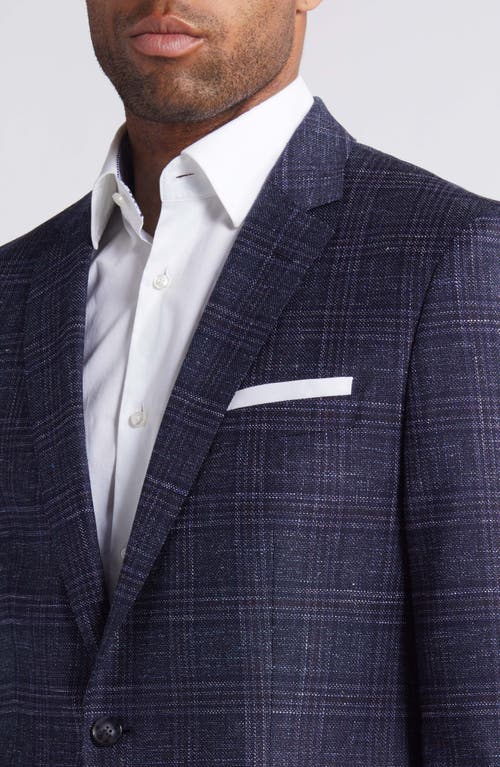 Shop Hugo Boss Boss Hutson Plaid Wool Blend Sport Coat In Dark Blue