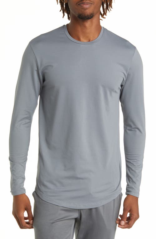Barbell Apparel Drop Hem Long Sleeve T-Shirt in Slate