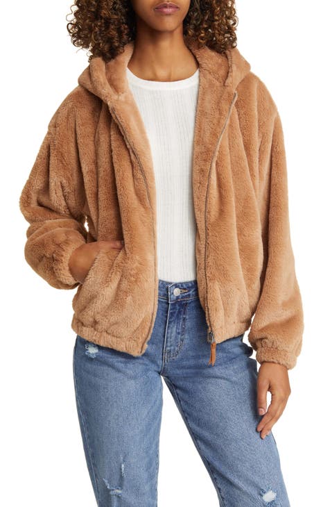 Women\'s Brown Faux Fur Nordstrom Coats 