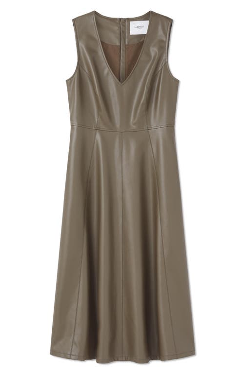 Lk Bennett Laurie Faux Leather Pinafore Dress In Olive