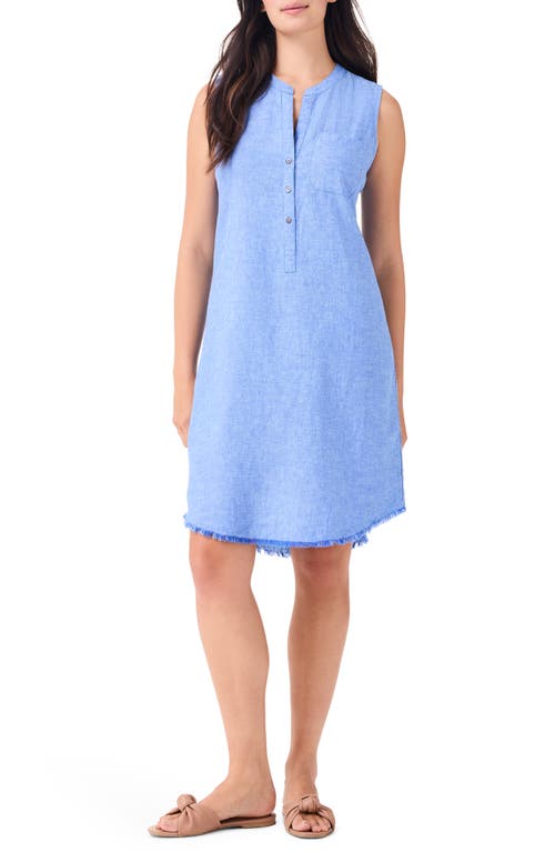 Shop Nic + Zoe Nic+zoe Rumba Linen Blend Shift Dress In Blue Mix