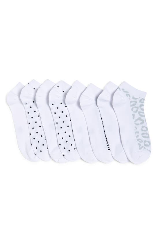 Kenneth Cole 8-pack Leopard No-show Socks In White