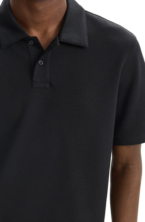 Theory Delroy Double Pique Regular Fit Polo Shirt In Black