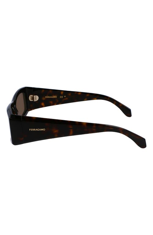 Shop Ferragamo Classic Logo 57mm Square Sunglasses In Dark Tortoise