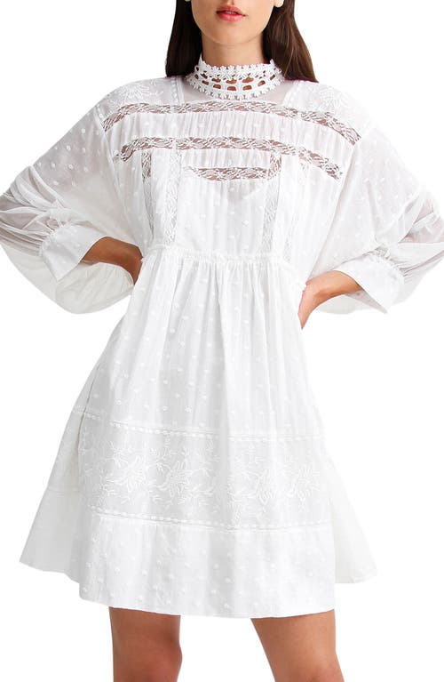 Shop Belle & Bloom Unforgettable Oversized Lace Mini Dress In White