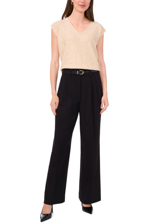 Halogenr Halogen(r) Sequin V-neck Sleeveless Sweater In Light Sand Brown