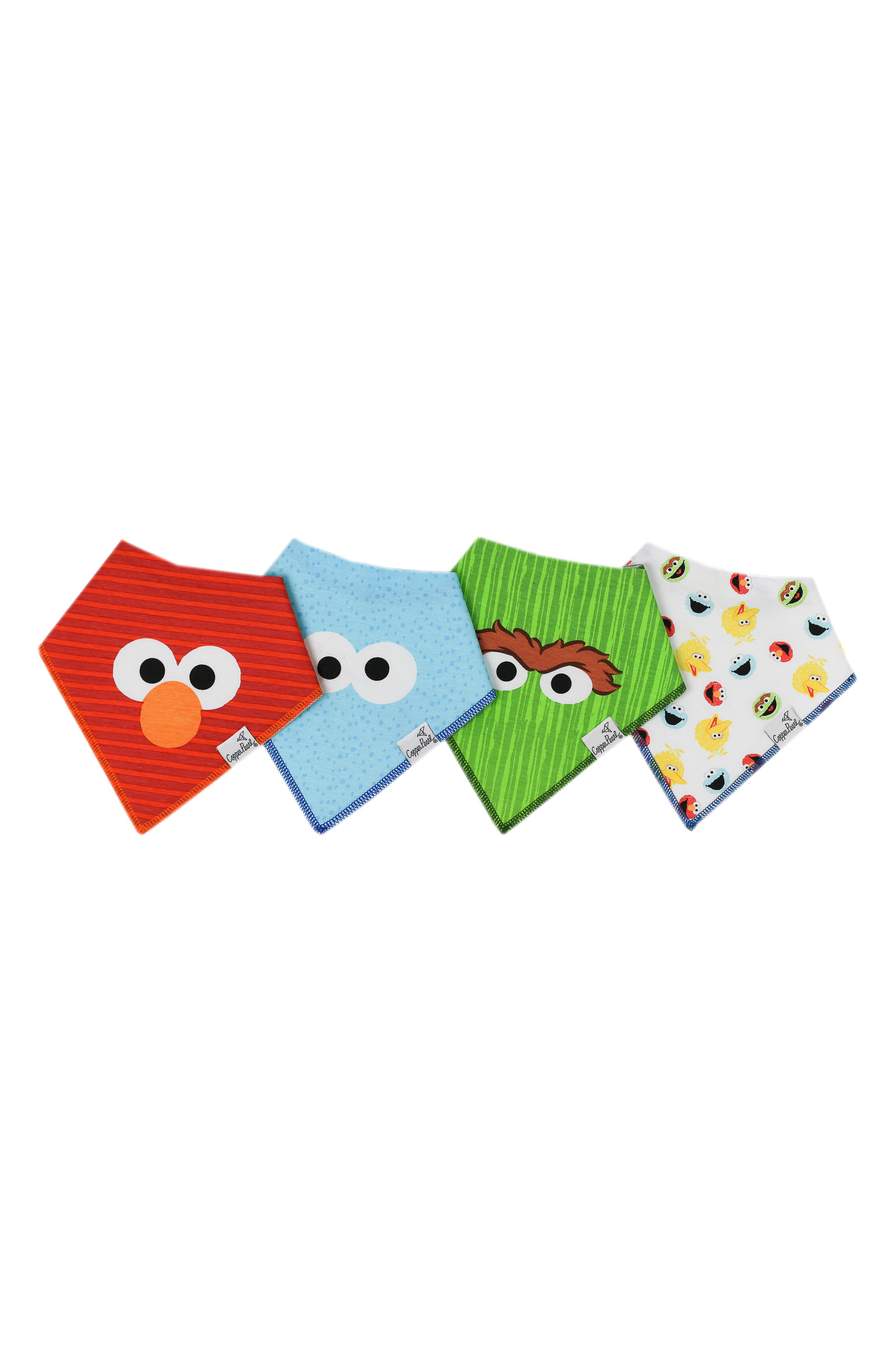 Copper Pearl x Sesame Street Assorted 4-Pack Bandana Bibs in Red 