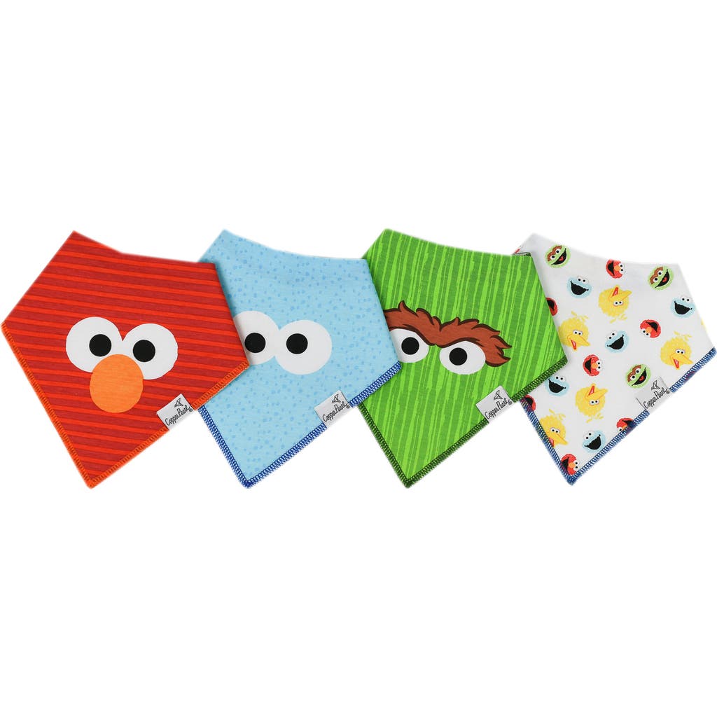 Copper Pearl x Sesame Street Assorted 4-Pack Bandana Bibs in Red