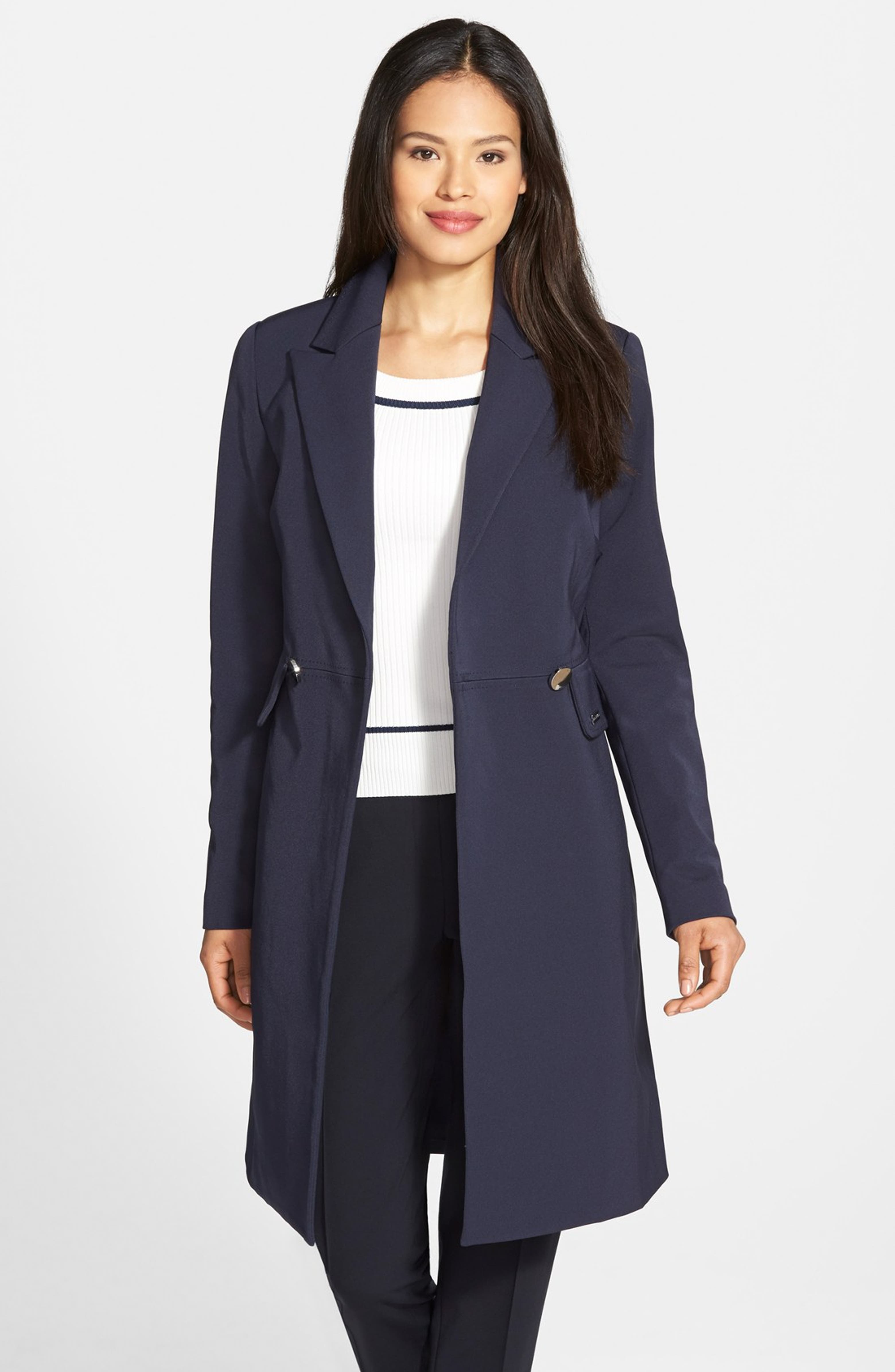 Pink Tartan 'Kim' Long Double Breasted Coat | Nordstrom