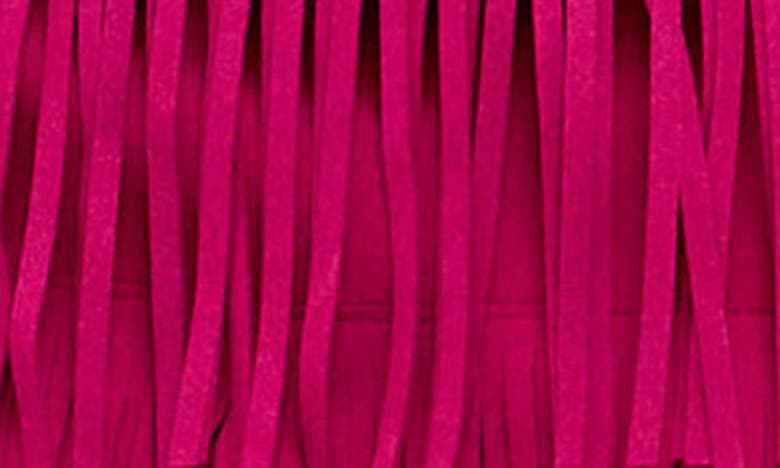 Shop Endless Rose Fringe Faux Suede Miniskirt In Berry