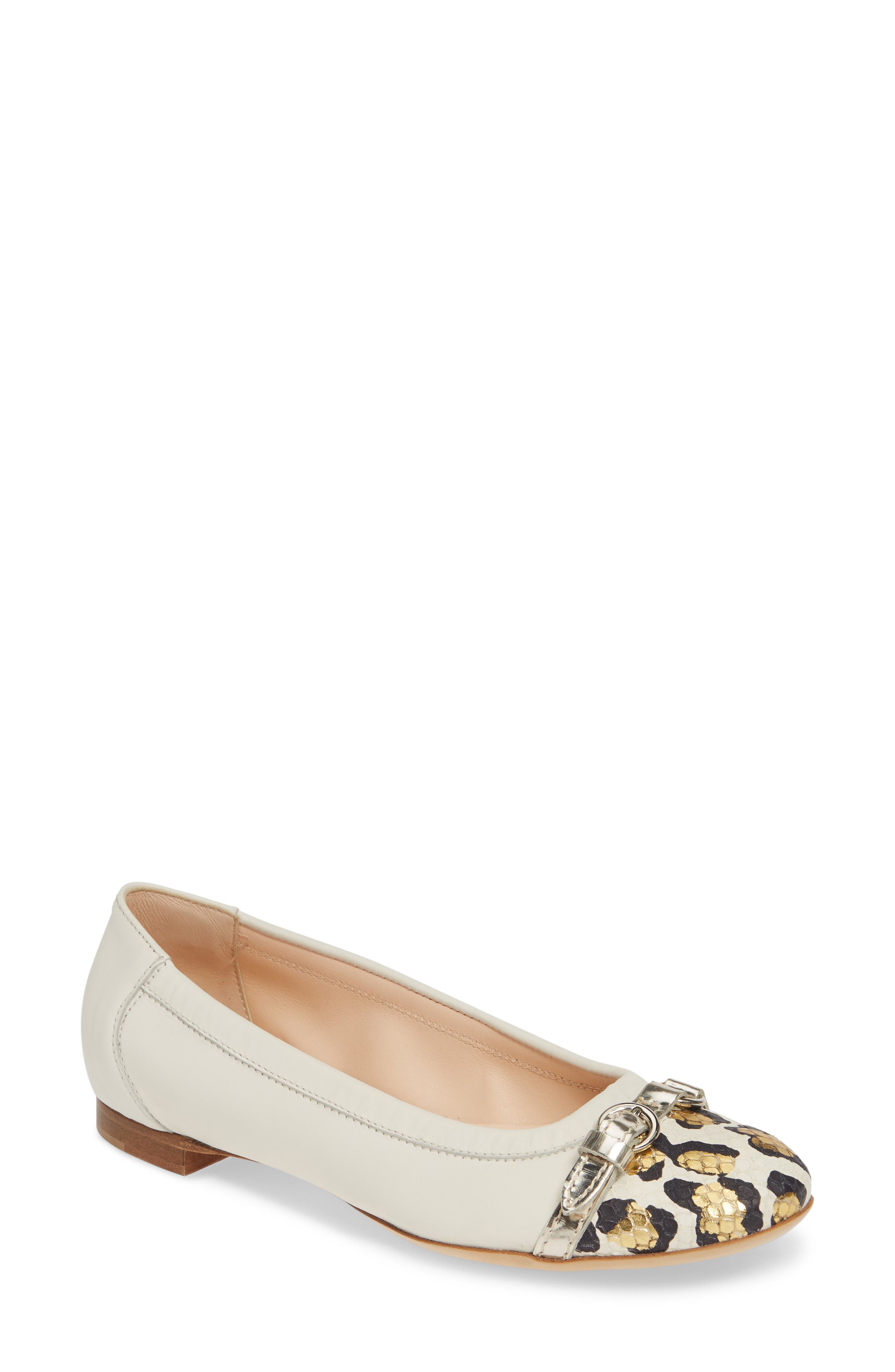 Agl Attilio Giusti Leombruni Cap Toe Ballet Flat In Off White