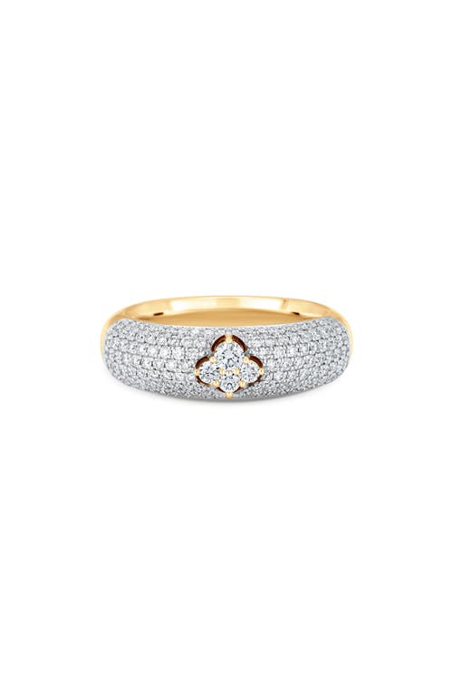 Dujour Pavé Diamond Cluster Ring in Yellow Gold