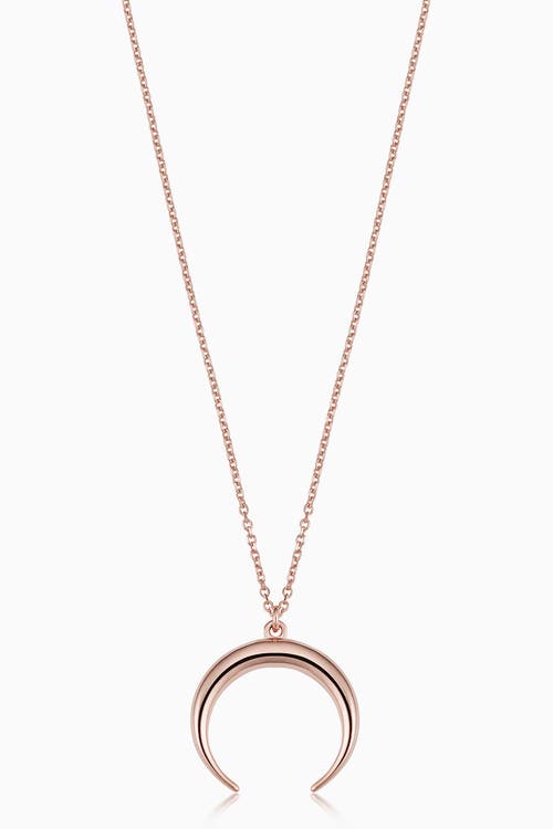 Oradina 14k Rose Solid Gold Wall Street Pendant Necklace In Rose Gold