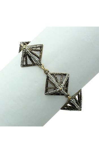 Shop Olivia Welles Ava Pyramid Bracelet In Gold/clear