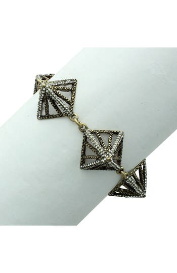 Olivia Welles Ava Pyramid Bracelet In Gold/clear