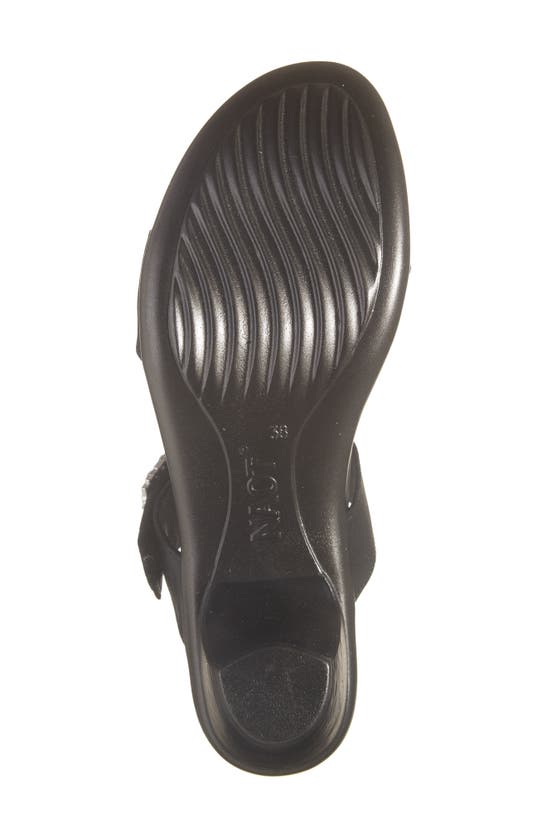 Naot Recent Slide Sandal In Shiny Black Leather