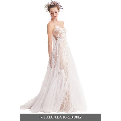 Willowby Capricorn Illusion Strapless A-Line Wedding Dress, Size IN STORE ONLY - Ivory