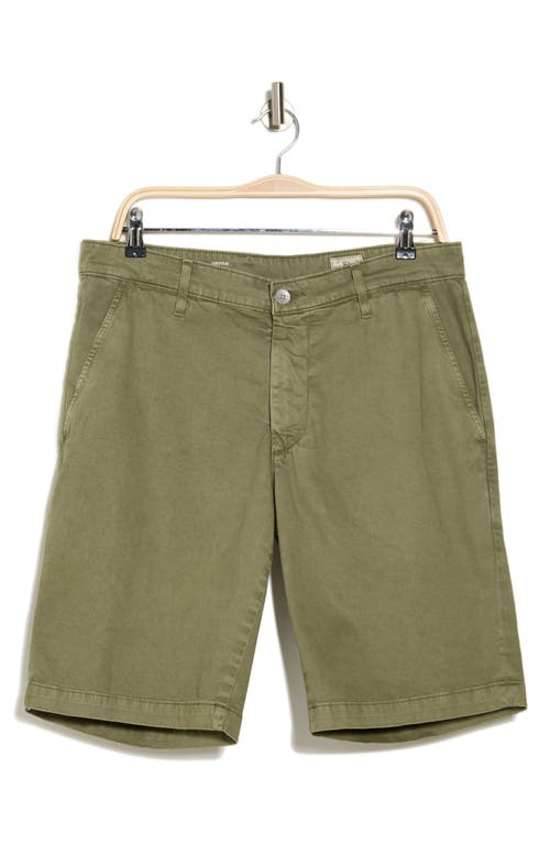 Shop Ag Griffin Stretch Cotton Shorts In Sulfur Suaro Dust
