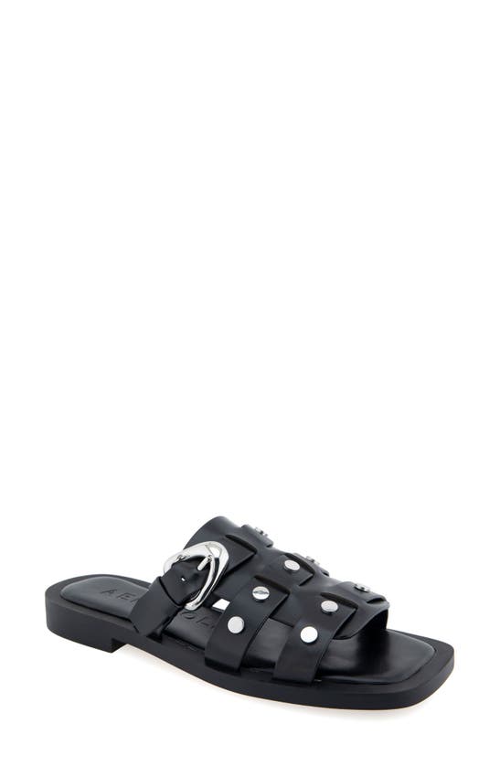 Shop Aerosoles St. Mark's Slide Sandal In Black Leather