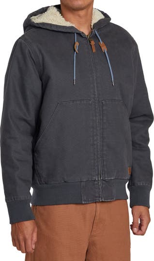 RVCA Mens Jacket Chainmail Hooded Denim