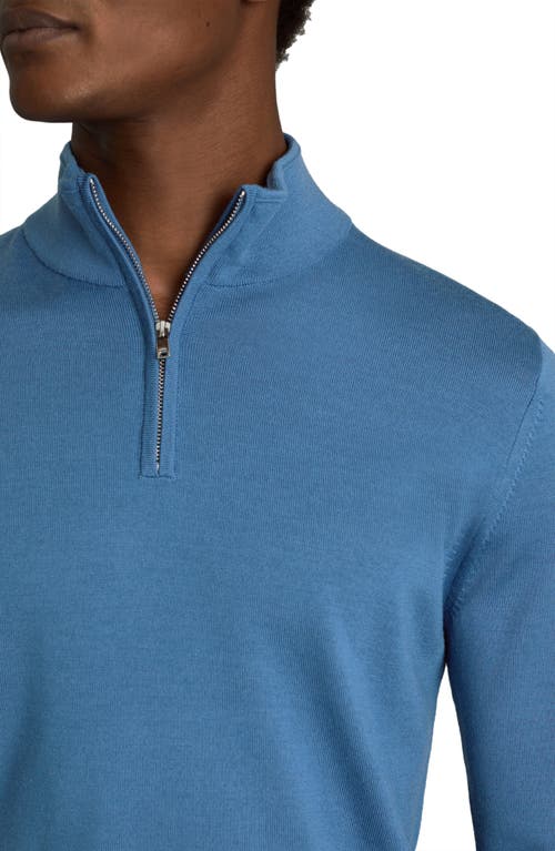 Shop Reiss Blackhall Wool Quarter Zip Sweater In Marine Blue