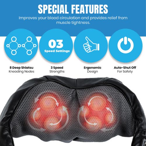 Pursonic 3d Shiatsu Heating Back And Neck Massager In Black