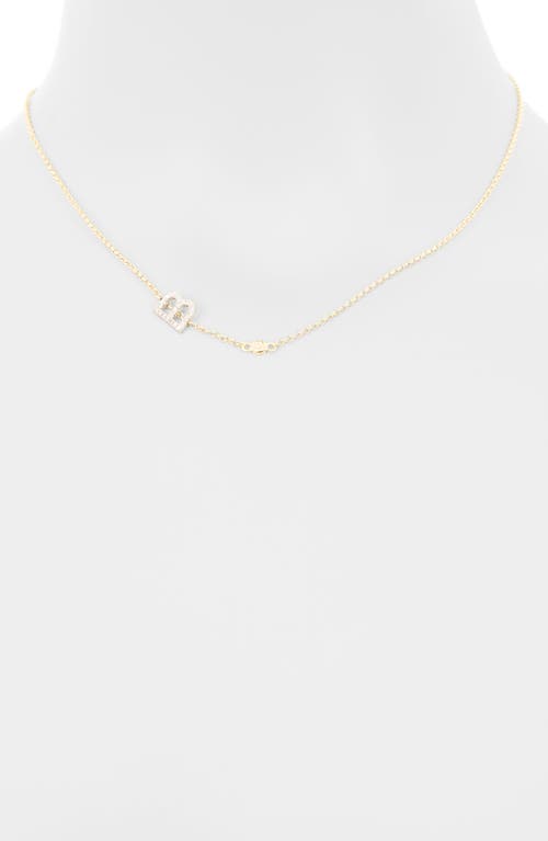 Meshmerise Bezel Diamond Initial Chain Necklace In White-b