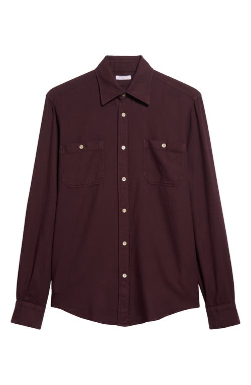 Boglioli Garment Dyed Button-Up Shirt in Burgundy