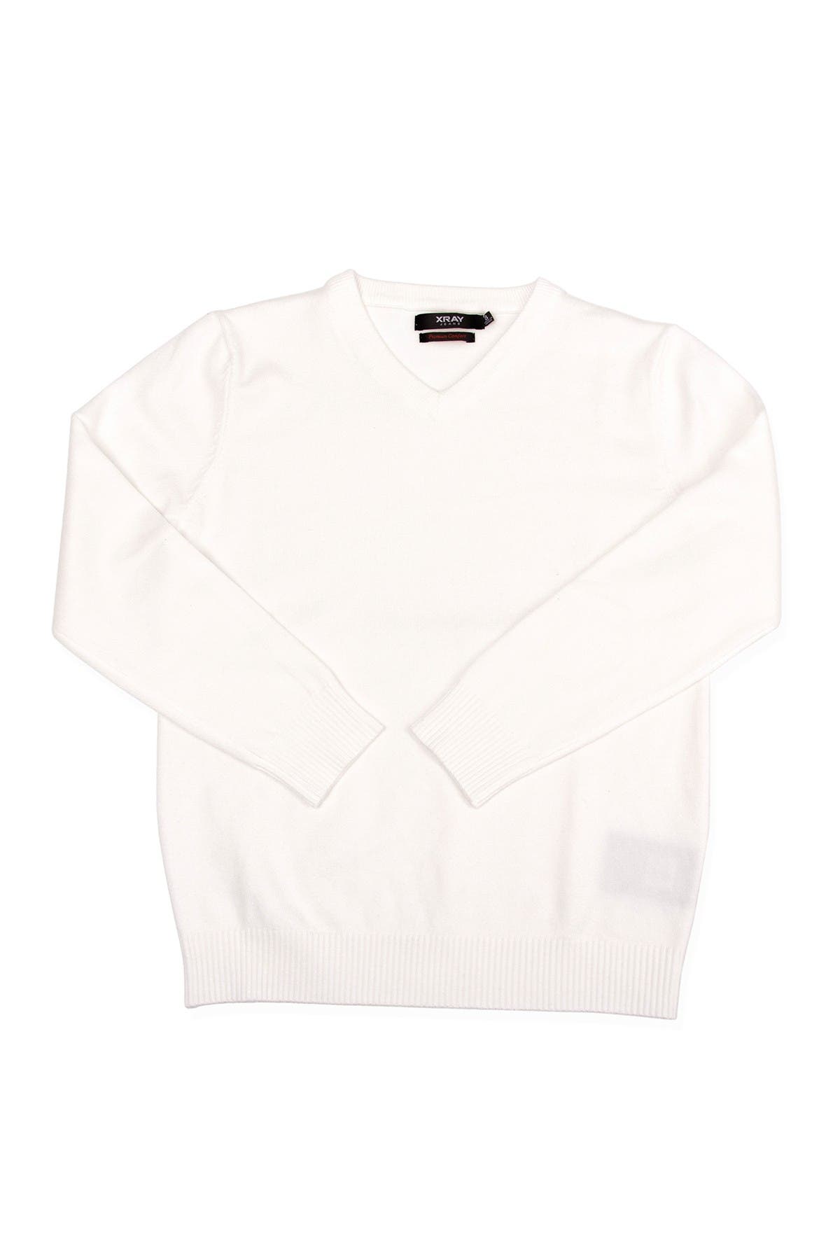 X-ray Kids' Basic V-neck Sweater In Open White