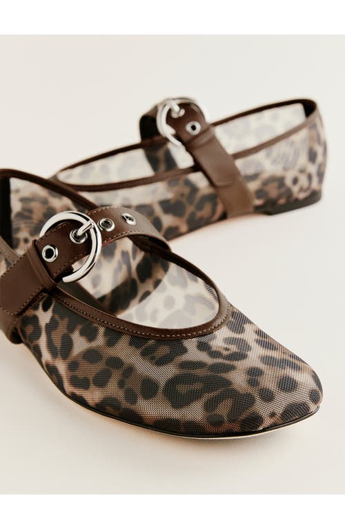 Shop Reformation Bethany Mary Jane Ballet Flat In Leopard Mesh