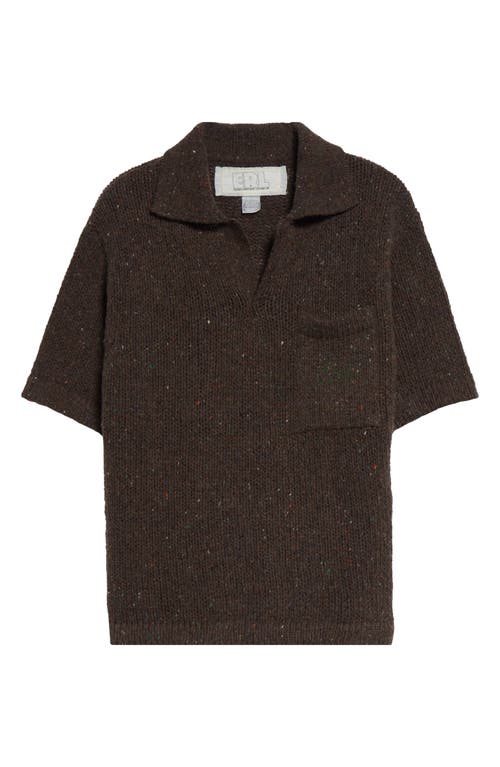 Shop Erl California Wool Blend Polo In Dark Brown