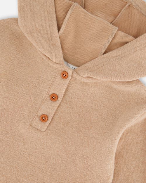 Deux Par Deux Girls' Hooded Rib Tunic - Big Kid In Oatmeal