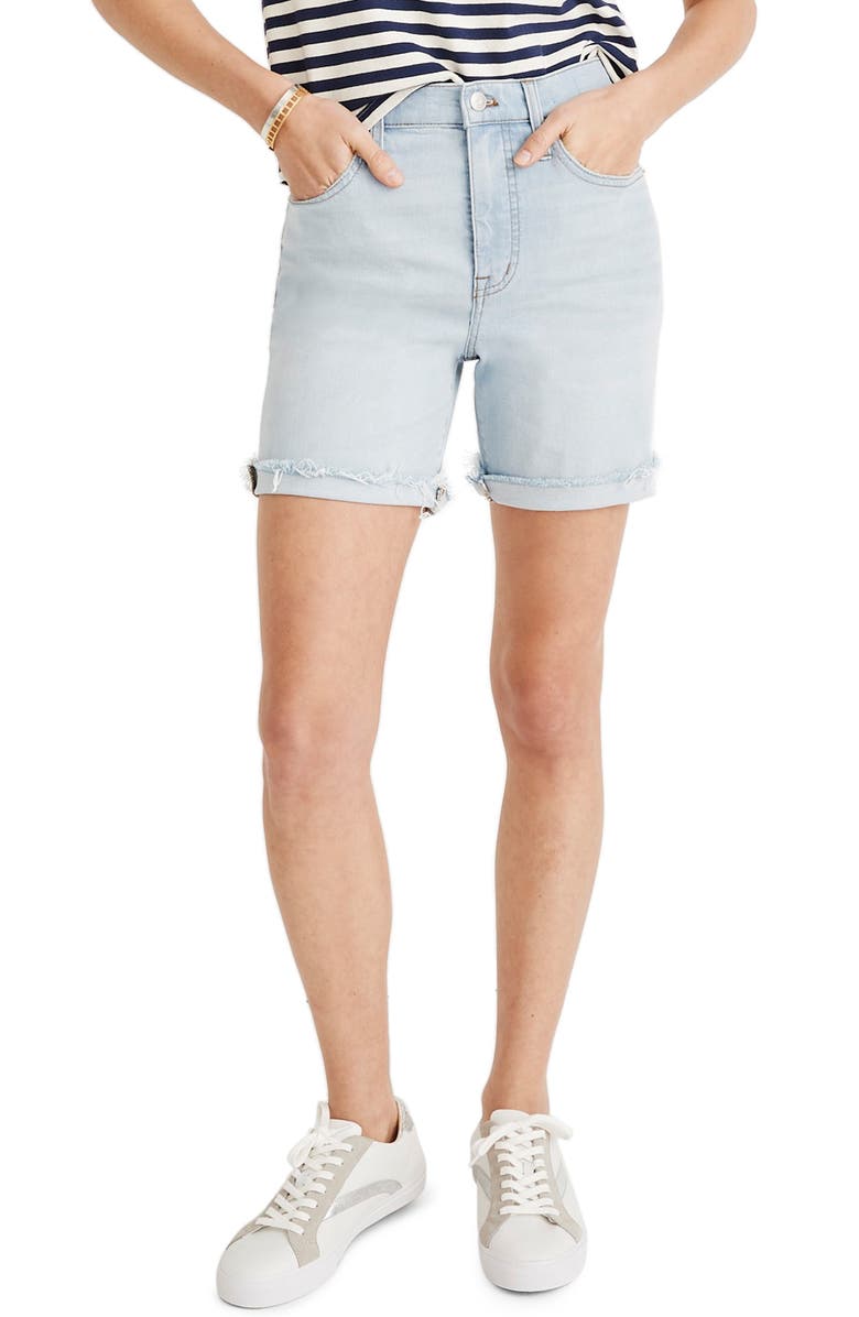 Madewell High Waist Mid Length Denim Shorts (Adeline) | Nordstrom