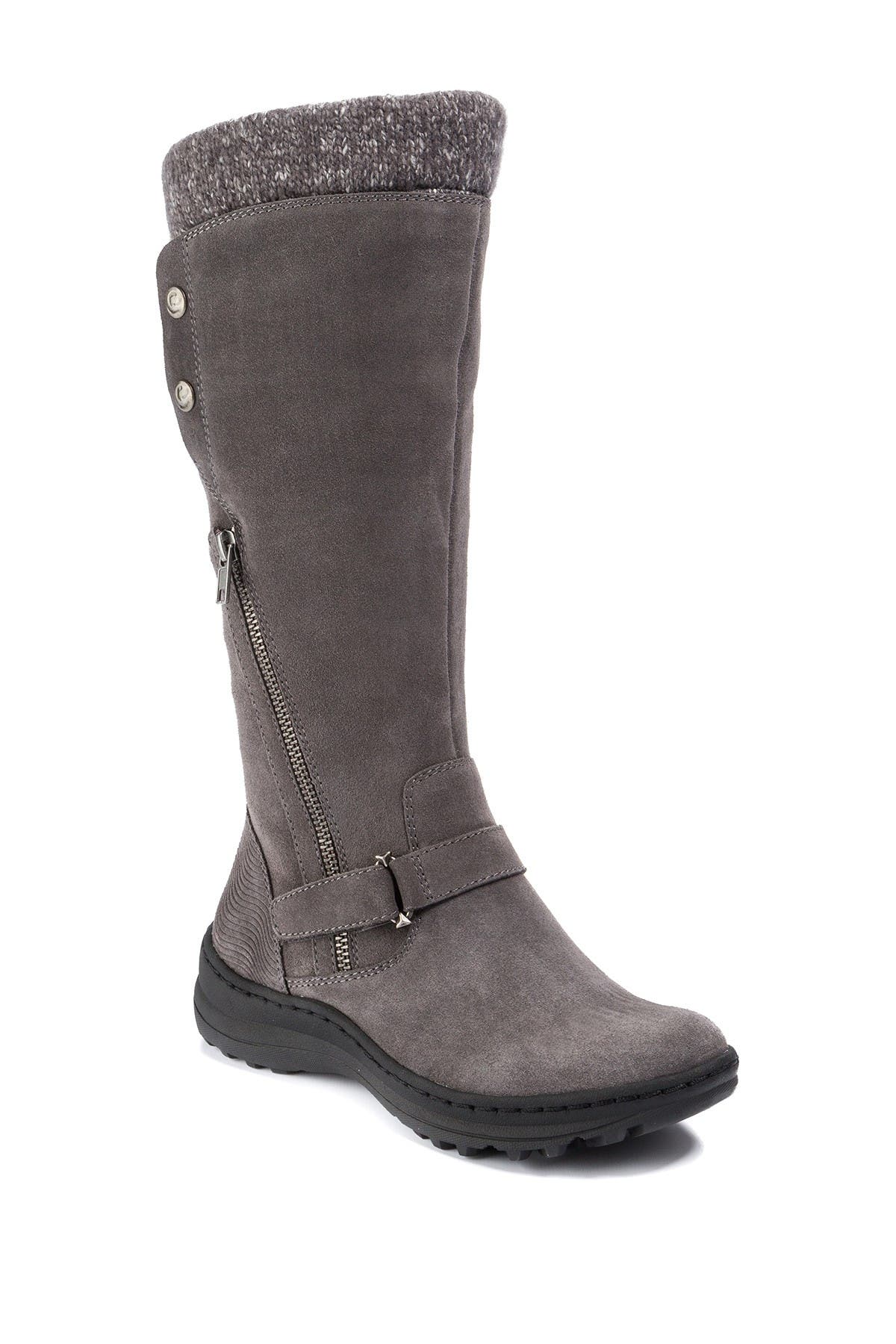 Baretraps Adele Tall Water Resistant Faux Shearling Boot In Gunmetal ...