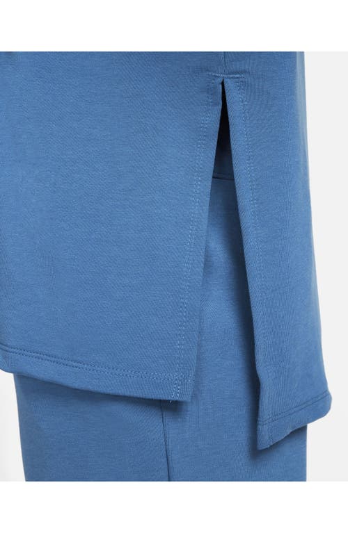 Shop Nike Yoga Dri-fit Hoodie In Dark Marina Blue/iron Grey