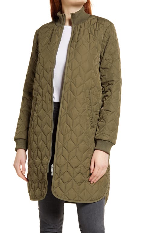 Isle Jacobsen Long Quilted Jacket in Army