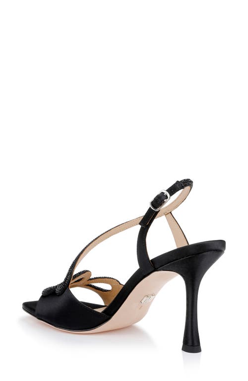 Badgley Mischka Collection Anessa Slingback Sandal In Black Satin