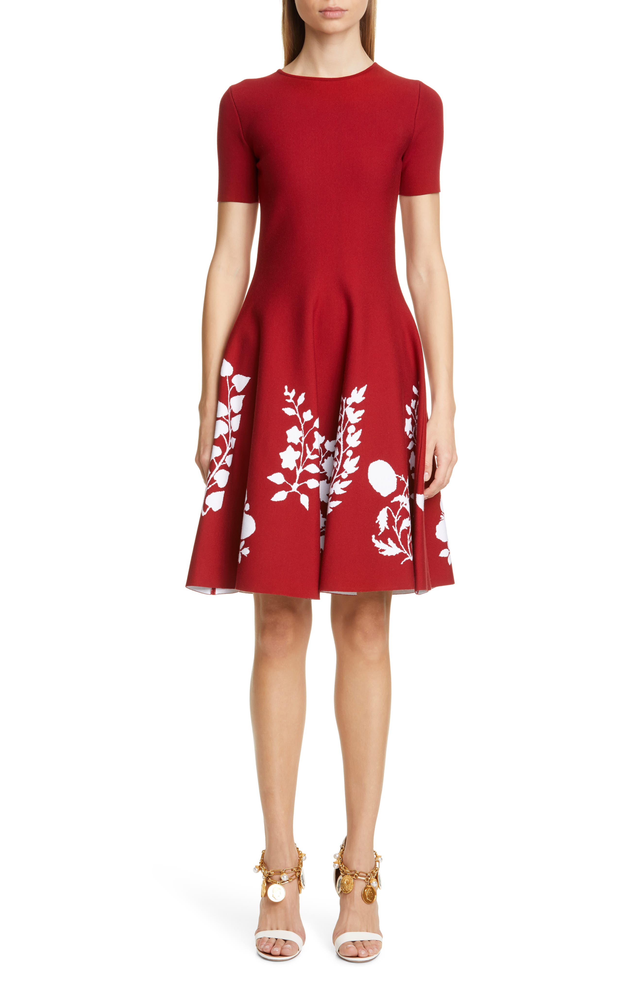 oscar de la renta fit and flare dress