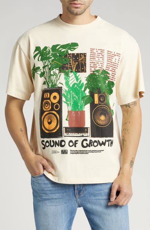Sound of Growth Cotton Graphic T-Shirt in Cream